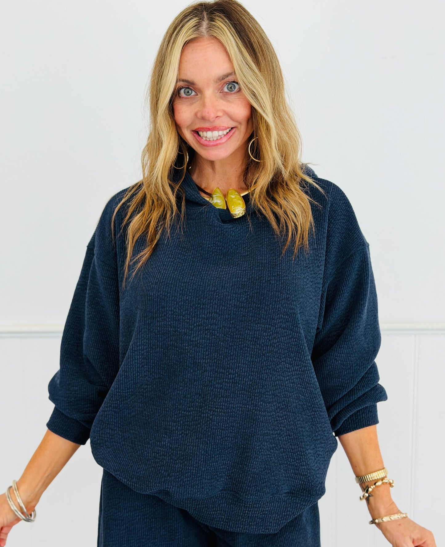 Corduroy Hooded Sweatshirt (Reg.) - 2 Colors