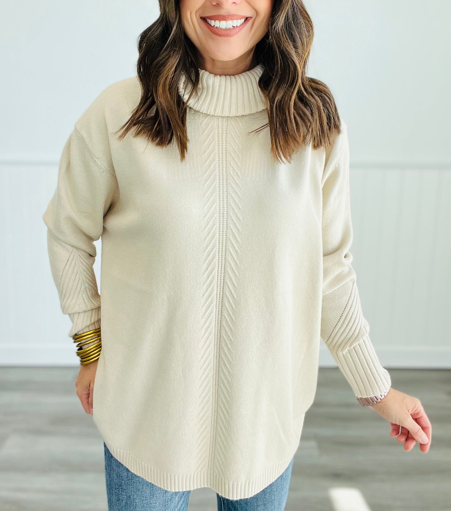 Turtleneck Loose Long Sleeve Pull Over (Reg.) - 3 Colors