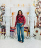 Burgundy Polka Dot Bliss Organza Blouse (Reg)