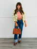 Cream/Green Stripe Button Up Sweater Cardigan (Reg.)