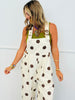 Cream/Brown Polka Dot Overalls (Reg.)