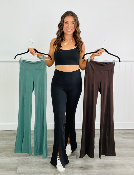 Butter High Waist Flared Leg Pants (Reg. and Plus) - 5 Colors