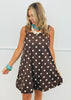 Brown Polka Dot Bubble Hem Mini Dress (Reg.)