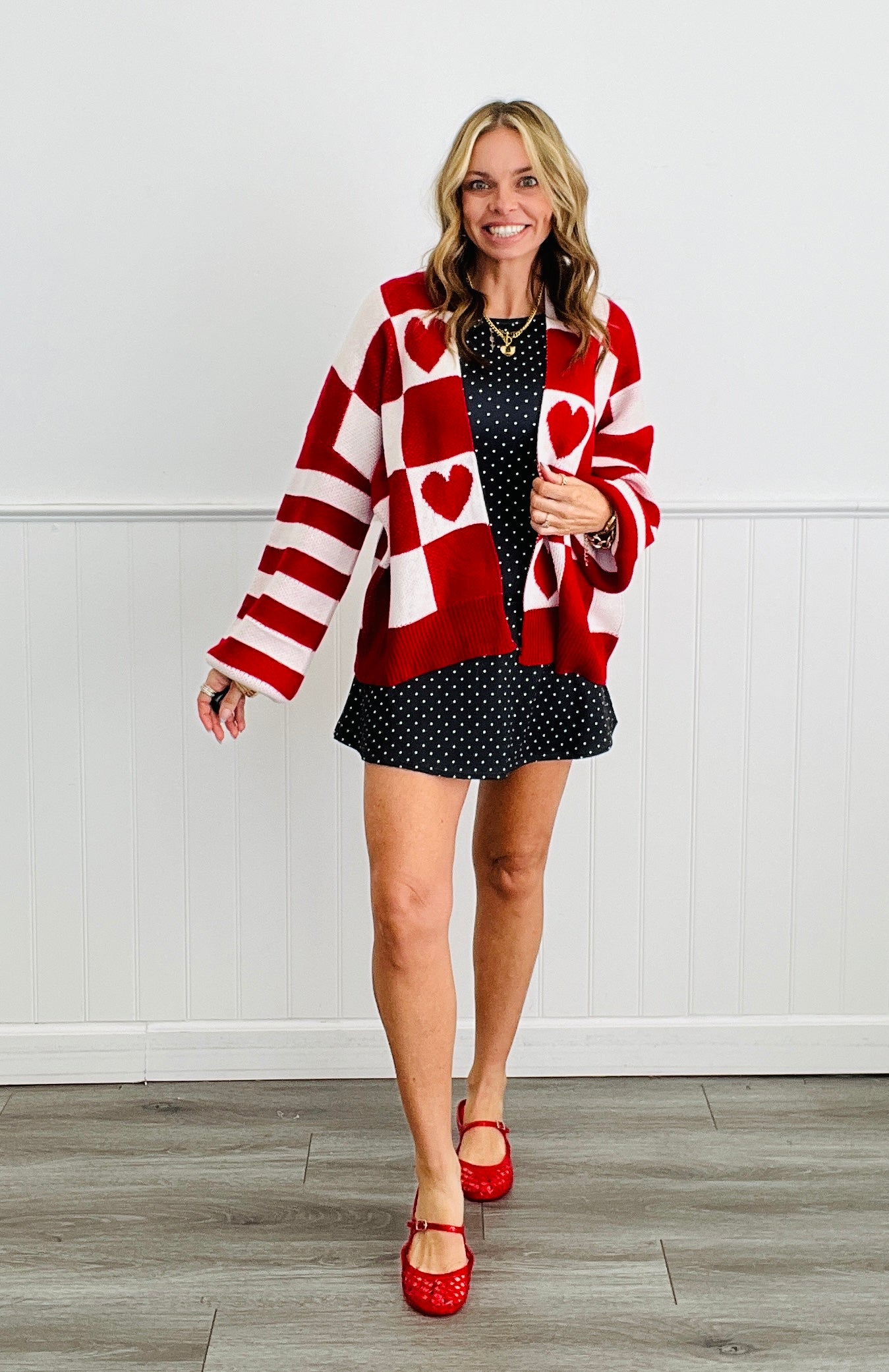 Black Polka Dot Drop Waist Mini Skort Dress (Reg.)