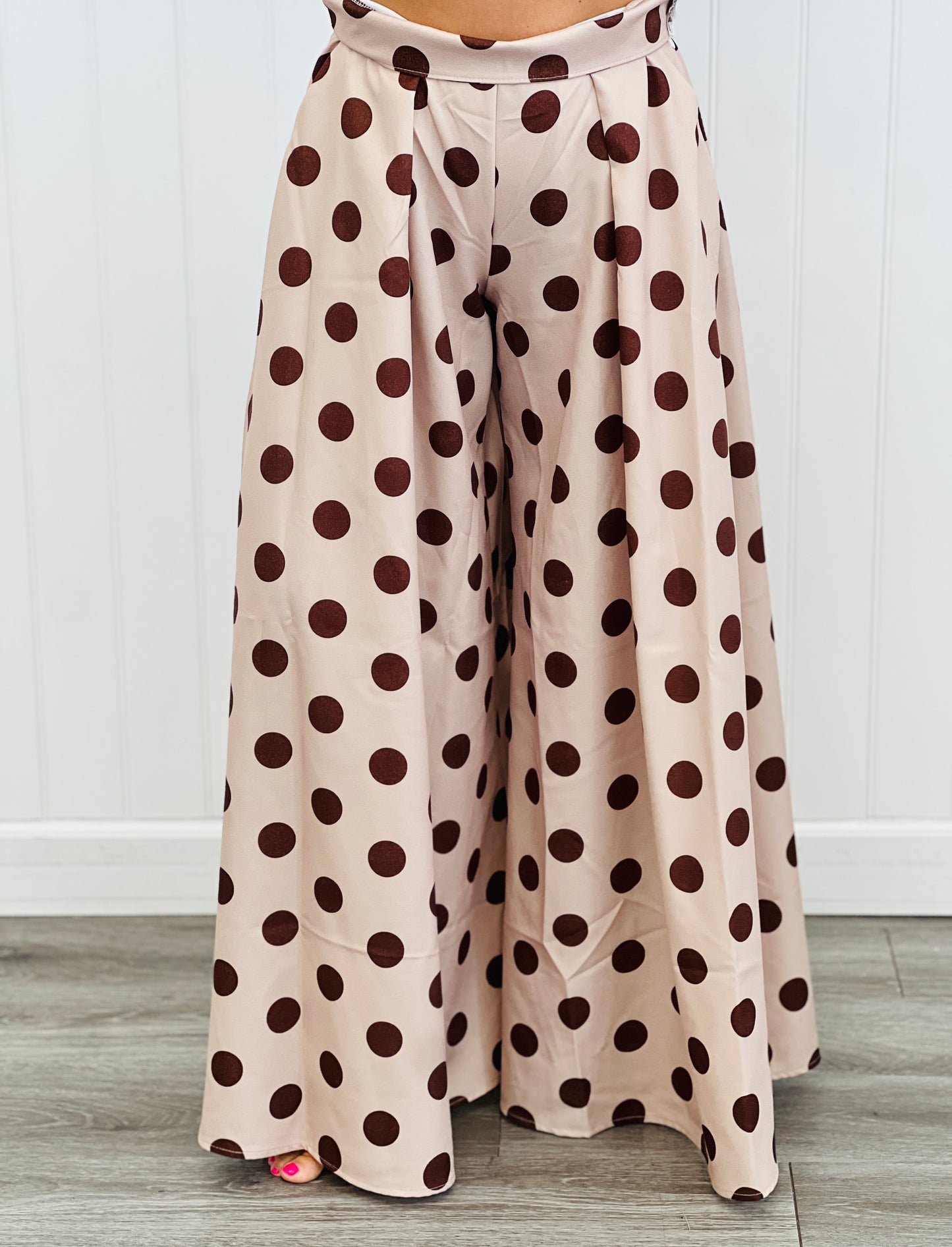Polka Dot Pleated Palazzo Pants (Reg.)