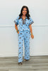 Peri Blue Polka Dot Side Striped Pants (Reg.)