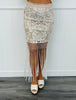Lace Fringe Midi Skirt (Reg.)-2 Colors