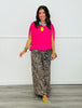Leopard Print Ruffle Hem Pants (Reg. and Plus)