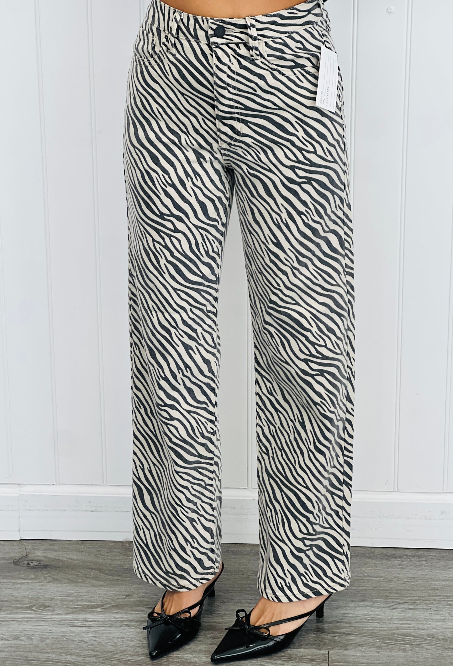 Zebra Print Vintage Straight Jeans (Reg.)