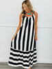 Black & White Vertical Stripe Maxi Dress (Reg. & Plus)