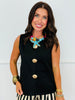 Seashell Buttons Sleeveless Blouse (Reg.) - 2 Colors