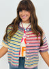 Rainbow Striped Button Up Cardigan (Reg.)
