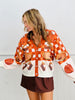 Queen Of Sparkles Orange & White Checkered Pumpkin Pie Cardigan (Reg. & Plus)