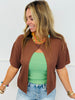 Brown Half Sleeve Cardigan (Reg.)