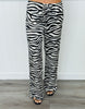 Black Satin Zebra Print Cami Top & Pant Set (Reg.)