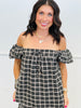 Black Plaid Top & Short Set (Reg & Plus)