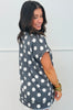 Black Polka Dot Outseam Blouse (Reg. and Plus)