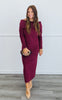 Burgundy Off Shoulder Maxi Dress (Reg. and Plus)