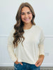 Curved Hem Long Sleeve Top (Reg.)-5 Colors