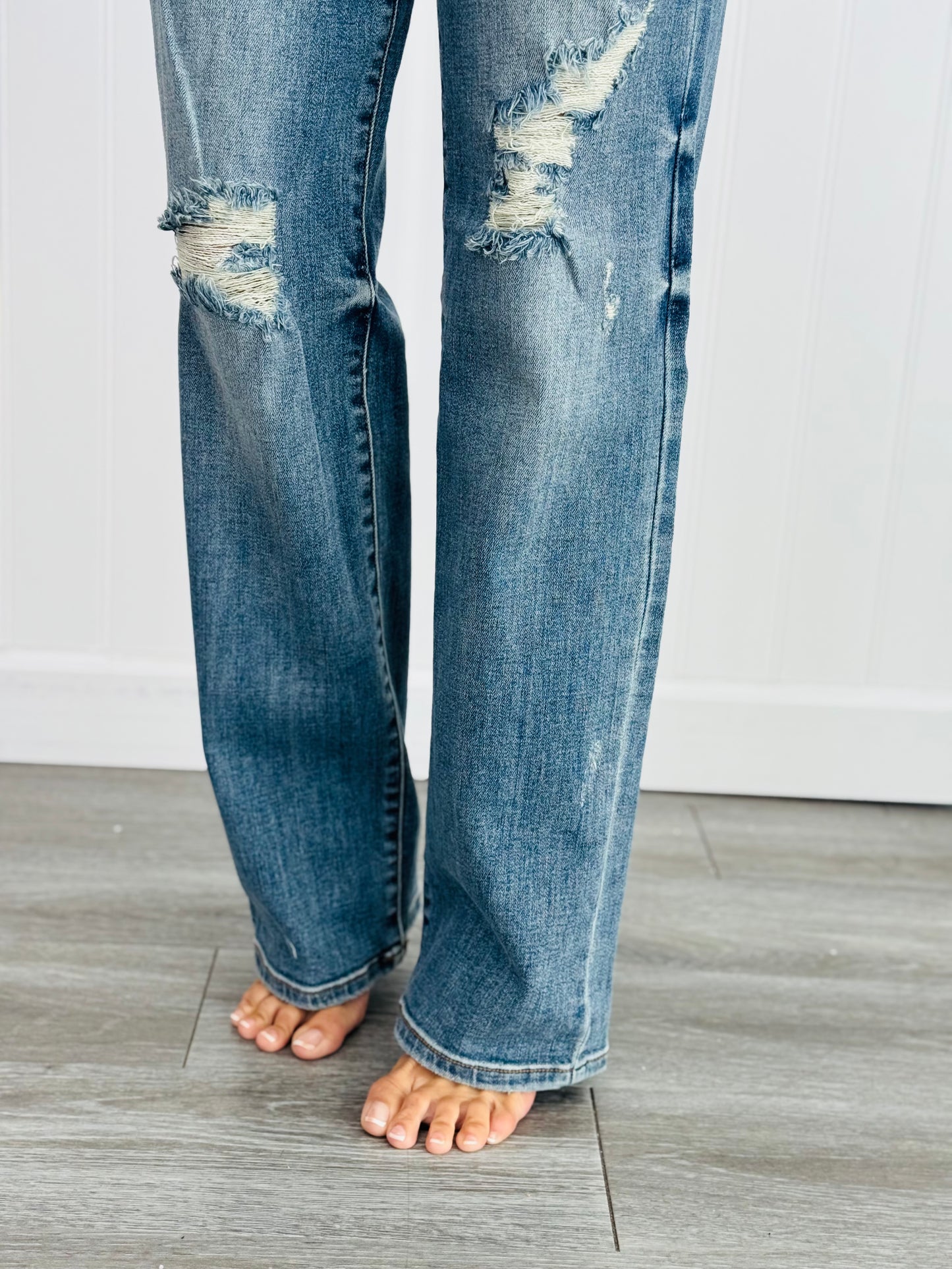 Judy Blue Do Anything Dad Straight Jeans (Reg. and Plus)