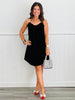 Strapless Black Velvet Bow Mini Dress (Reg & Plus)