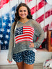 USA Flag Crochet Hoodie Top (Reg.)- 2 Colors