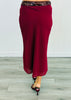 Burgundy Sequin Foldover Waist Maxi Skirt (Reg.)
