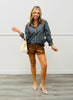 Striped Ruffled Hem Shirt (Reg) - 2 Colors
