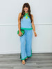 Contrast Trim Wide Leg Pants (Reg.)-2 Colors
