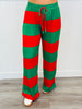 Red/Green Striped Top & Pants Set (Reg. and Plus)