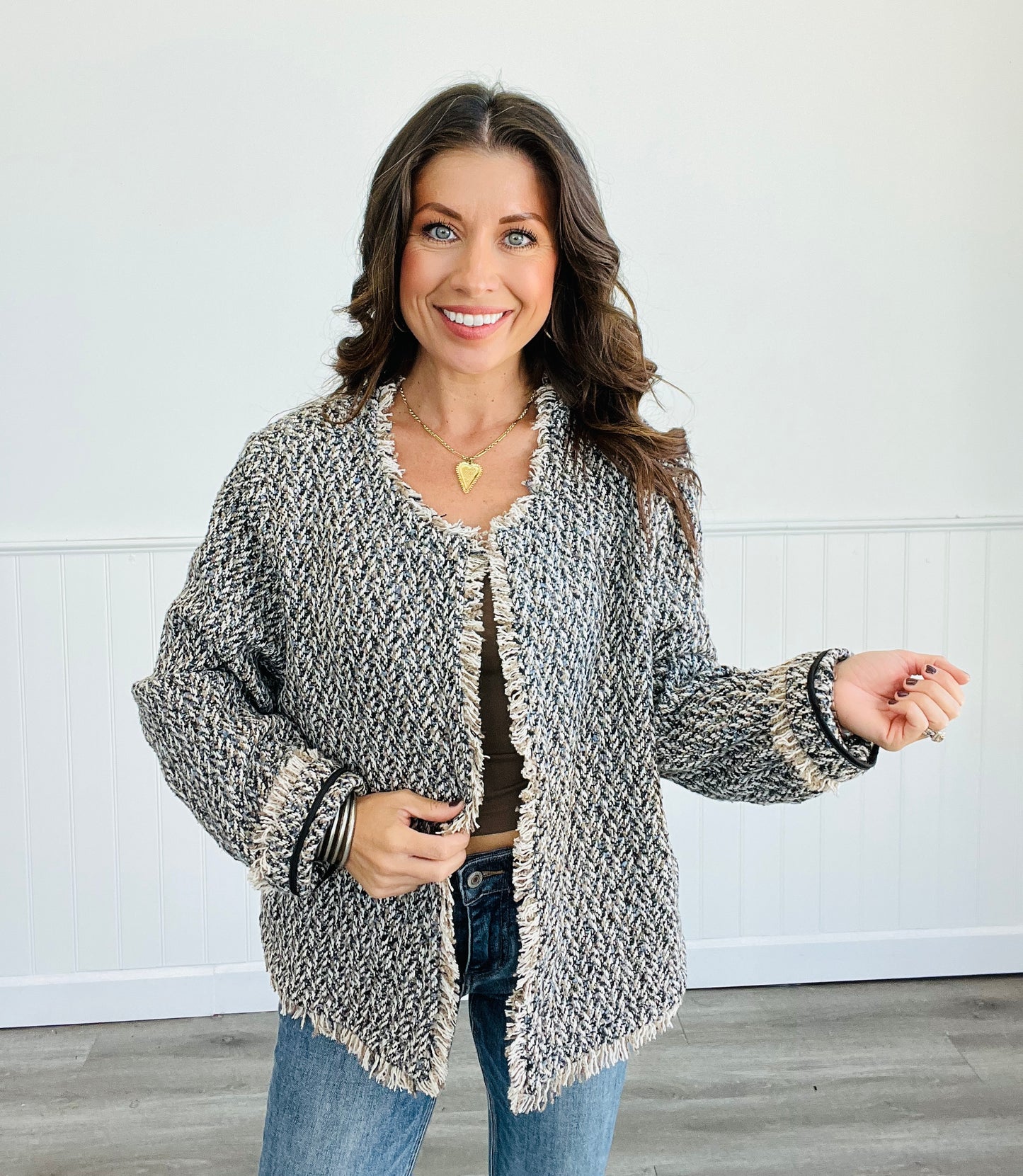 Blue Indigo Tweed Jacket (Plus)