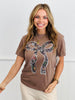 Camo Lace Bow Short Sleeve Graphic Tee (Reg. and Plus)