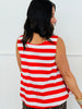 Red/White Stripe Flowy Tank Top (Reg.)