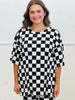 Checkered Print Top and Pants Set (Reg. and Plus)