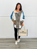 Leopard & Denim Oversized Hoodie Shirt (Reg.)