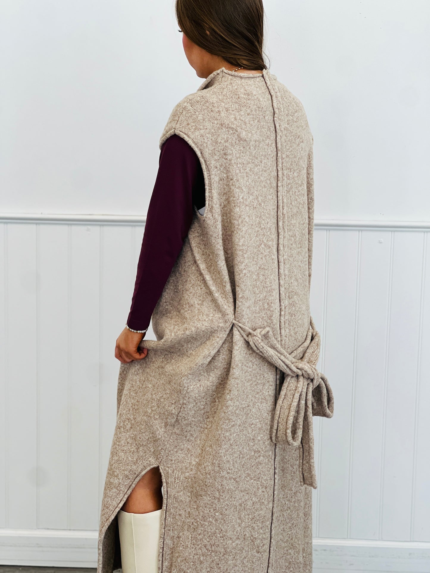Mocha Wool Blend Maxi Cardigan (Reg.)