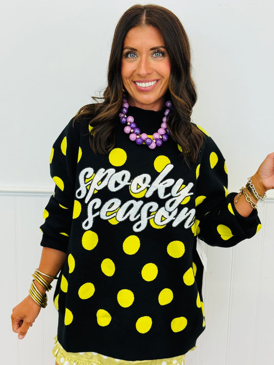 Queen Of Sparkles Black & Green Spooky Season Sweater (Reg. and Plus)