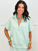 Modal Scuba Quarter Zip Short Sleeve Top (Reg. & Plus) - 6 Colors
