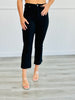 Black Hyperstretch Cropped Kick Flare Pants (Reg. and Plus)