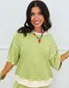 Green/Cream Stripe Top (Reg & Plus)