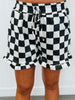 Checkered Print Top & Ruffle Shorts Set (Reg. & Plus) - 4 Colors