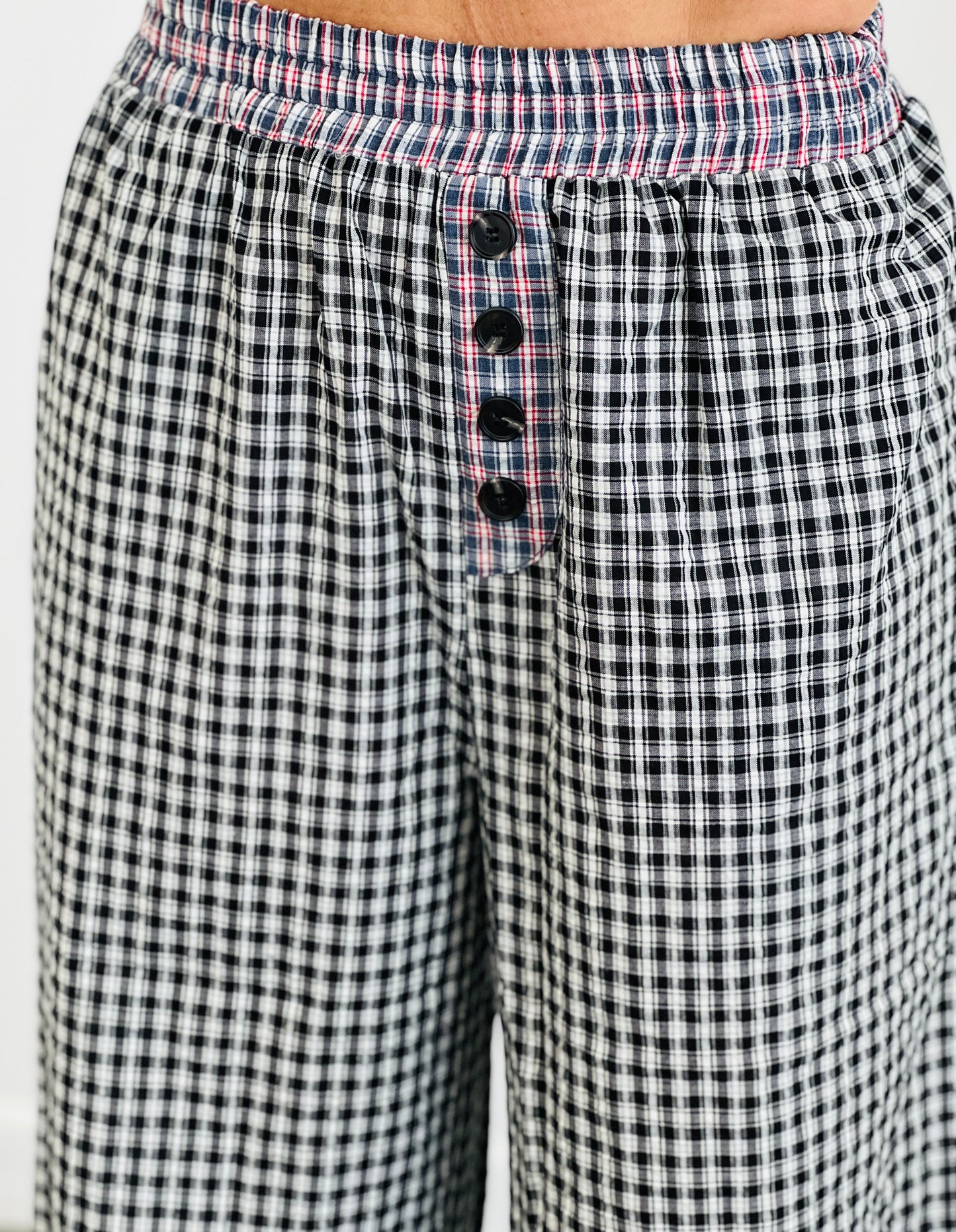 Black Combo Relaxed Wide-leg Pants (Reg & Plus)