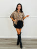 Leopard Sequined Half Sleeve Shirt (Reg & Plus)