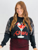Black Cheers Santa Sequin Sweatshirt (Reg. and Plus)