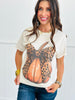 Pumpkin Cheetah Rhinestone Bow Tee (Reg. & Plus)