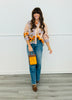 Queen Of Sparkles Striped Butterfly & Sunflower Button Up Top (Reg. and Plus)