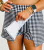 Gingham Print Side Slit Skort (Reg.) - 2 Colors