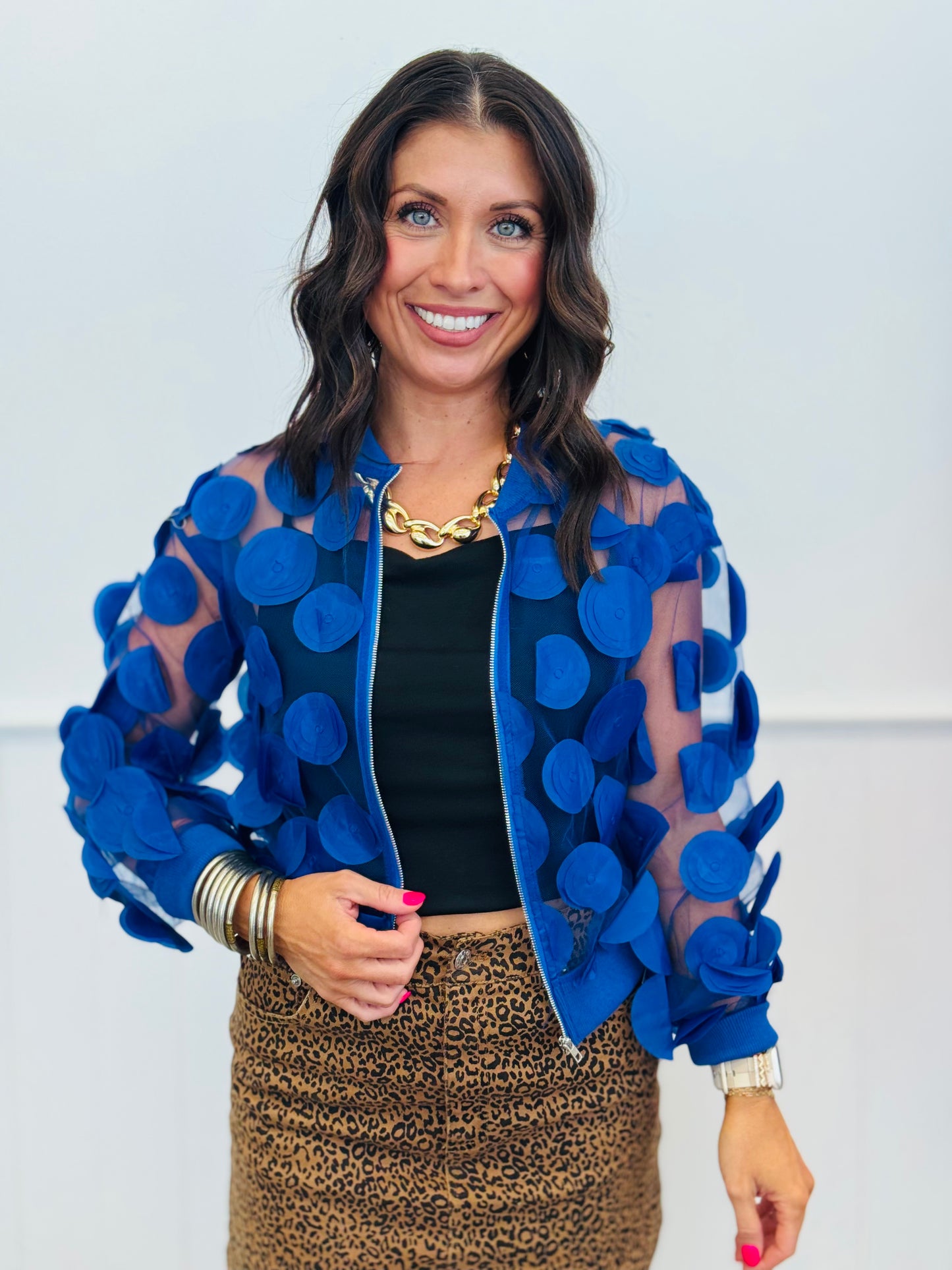 Geo Circles Sheer Mesh Jacket (Reg.)- 7 Colors