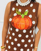 Queen Of Sparkles Brown Polka Dot Pumpkin Midi Tank Dress (Reg. and Plus)