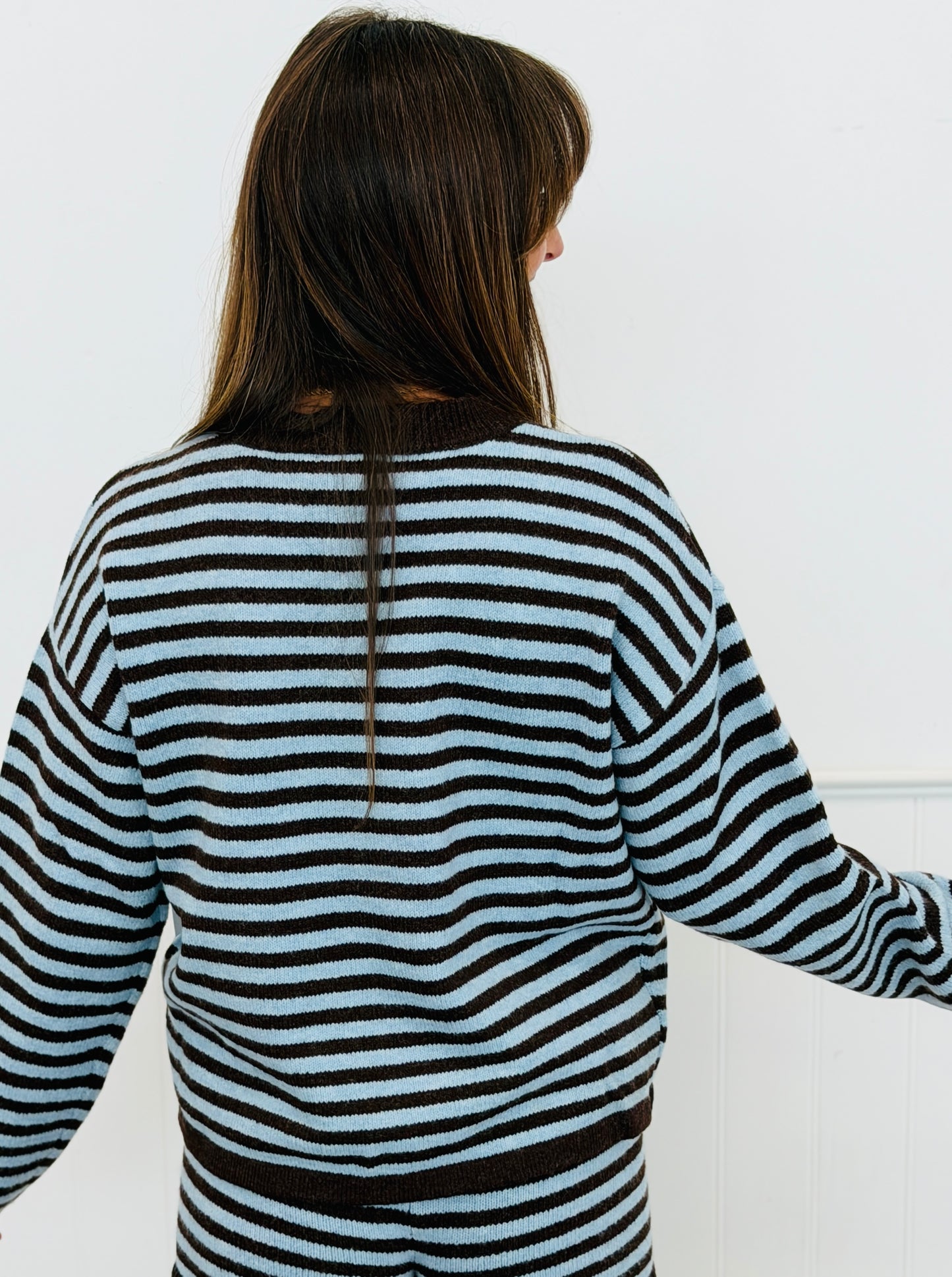 Striped Button Down Sweater Cardigan (Reg.) - 3 Colors